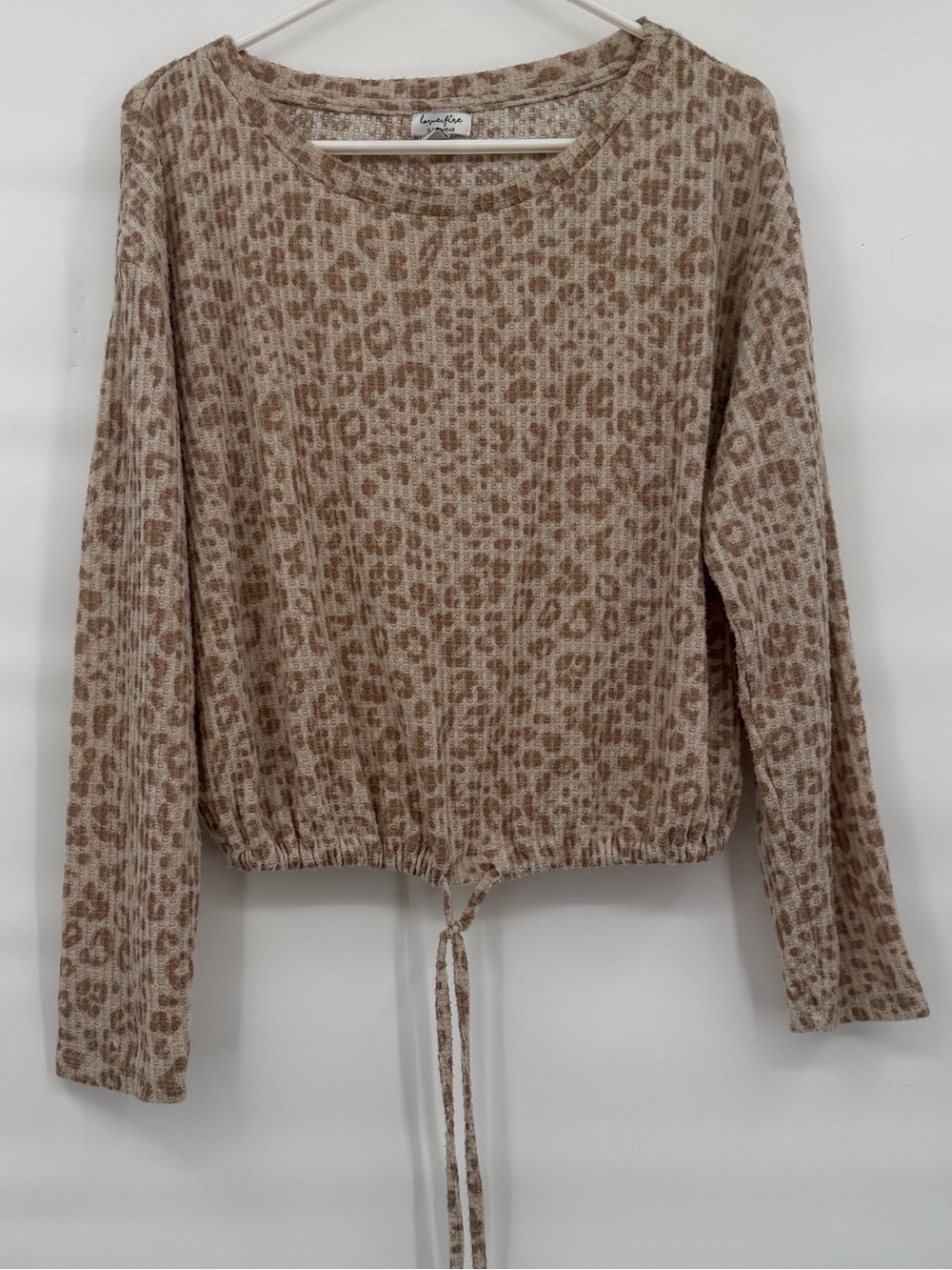 Love fire leopard soft cozy lounge sleep wear top
